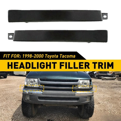 Pair Front Bumper Grille Headlight Filler Trim for Toyota Tacoma (1998–2002)