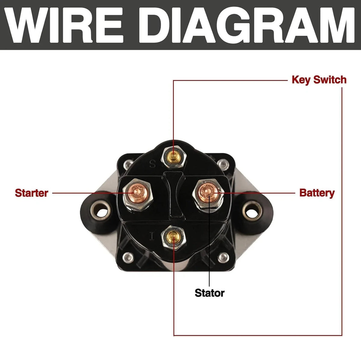 Starter Solenoid Relay for Mercury Outboard 65-250 HP (1989–1999) 89-817109A1 89-817109A2