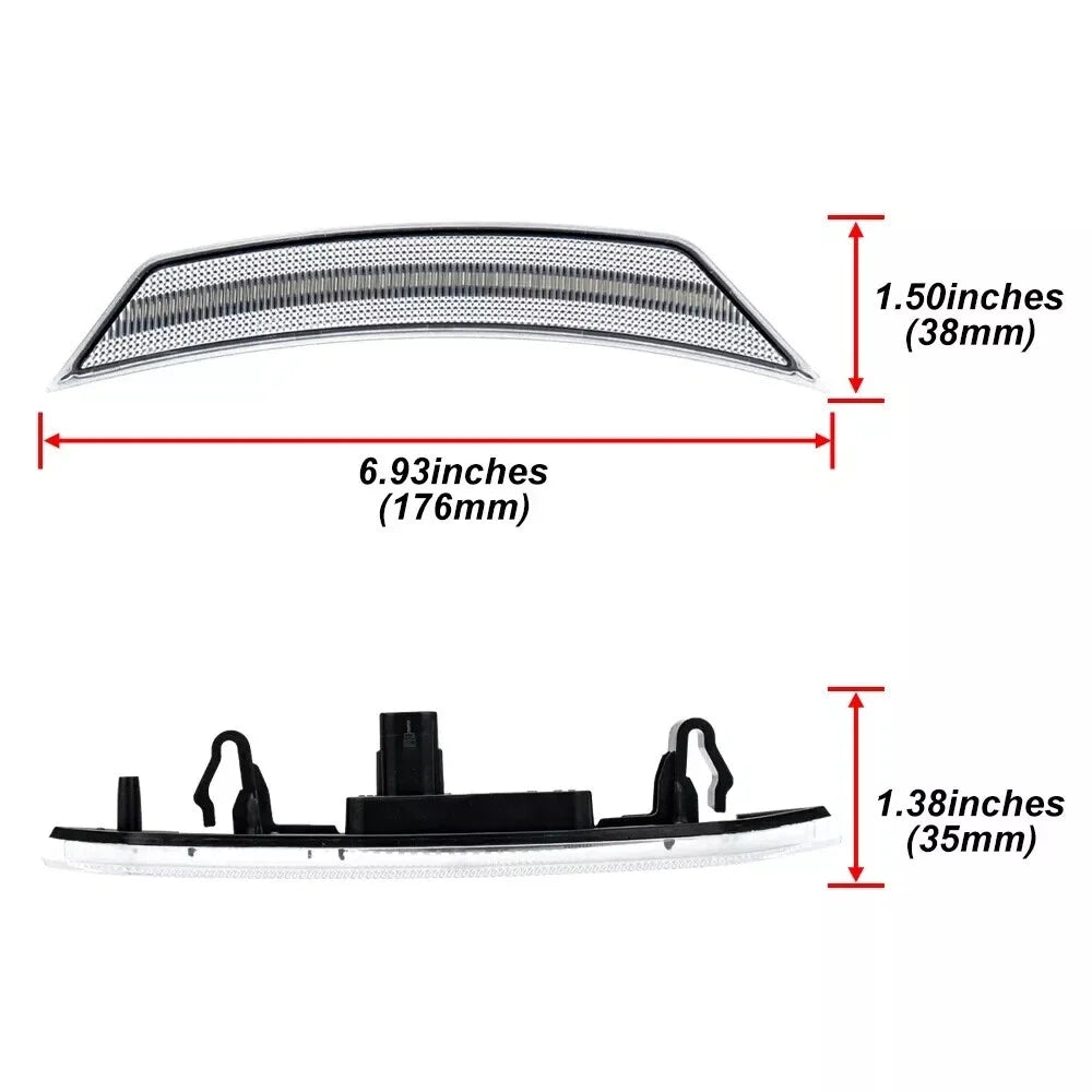 Clear White LED Front Bumper Side Marker Light for Chevrolet Trailblazer (2021–2024)