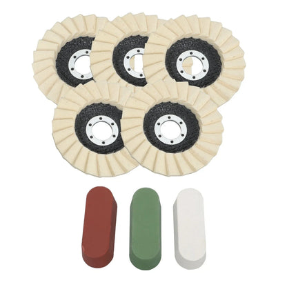 8 Pcs Wool Polishing Wheel Disc Set for Buffing Wheel 4.5" x 7/8"