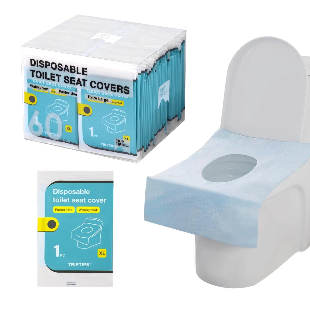 60X Disposable Toilet Seat Covers for Travel