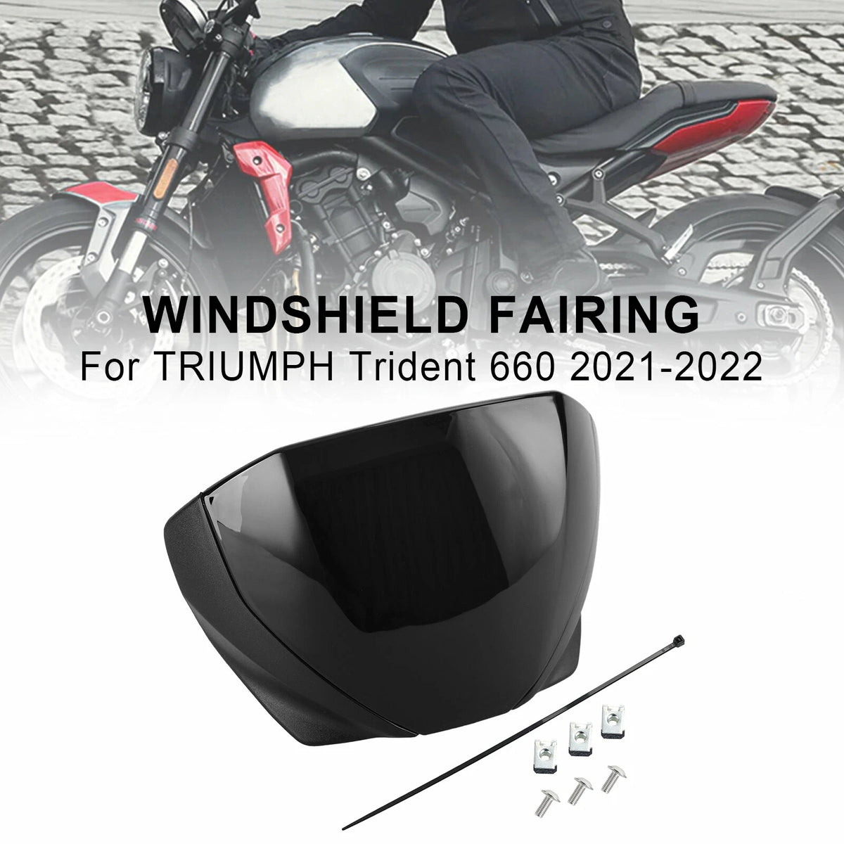 Front Windshield Fairing for Trident 660 (2021–2026) M549-A236-Black