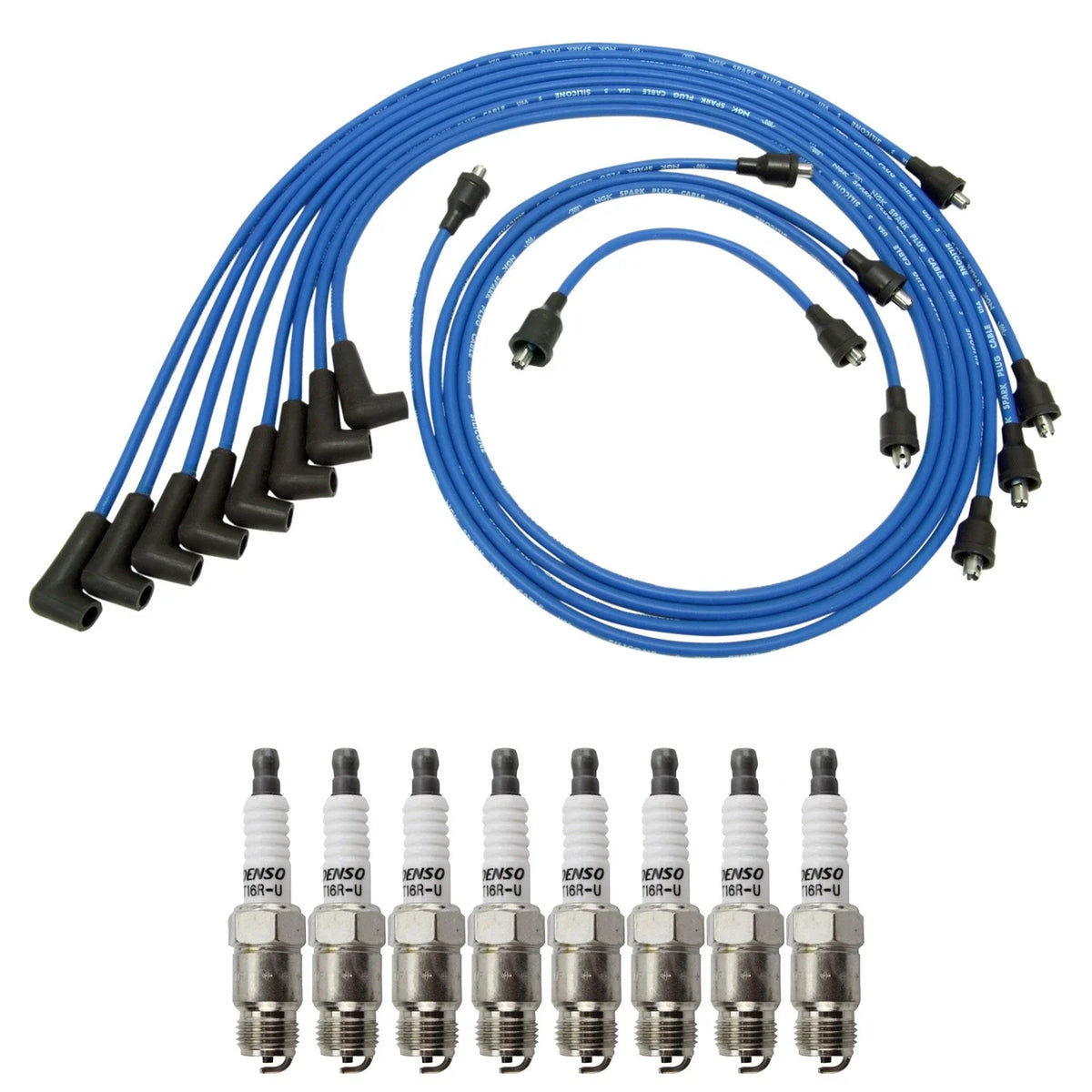 NGK Wire Set & Denso Spark Plugs Kit for C10 C15 Impala Jimmy K10 (1973–1995)