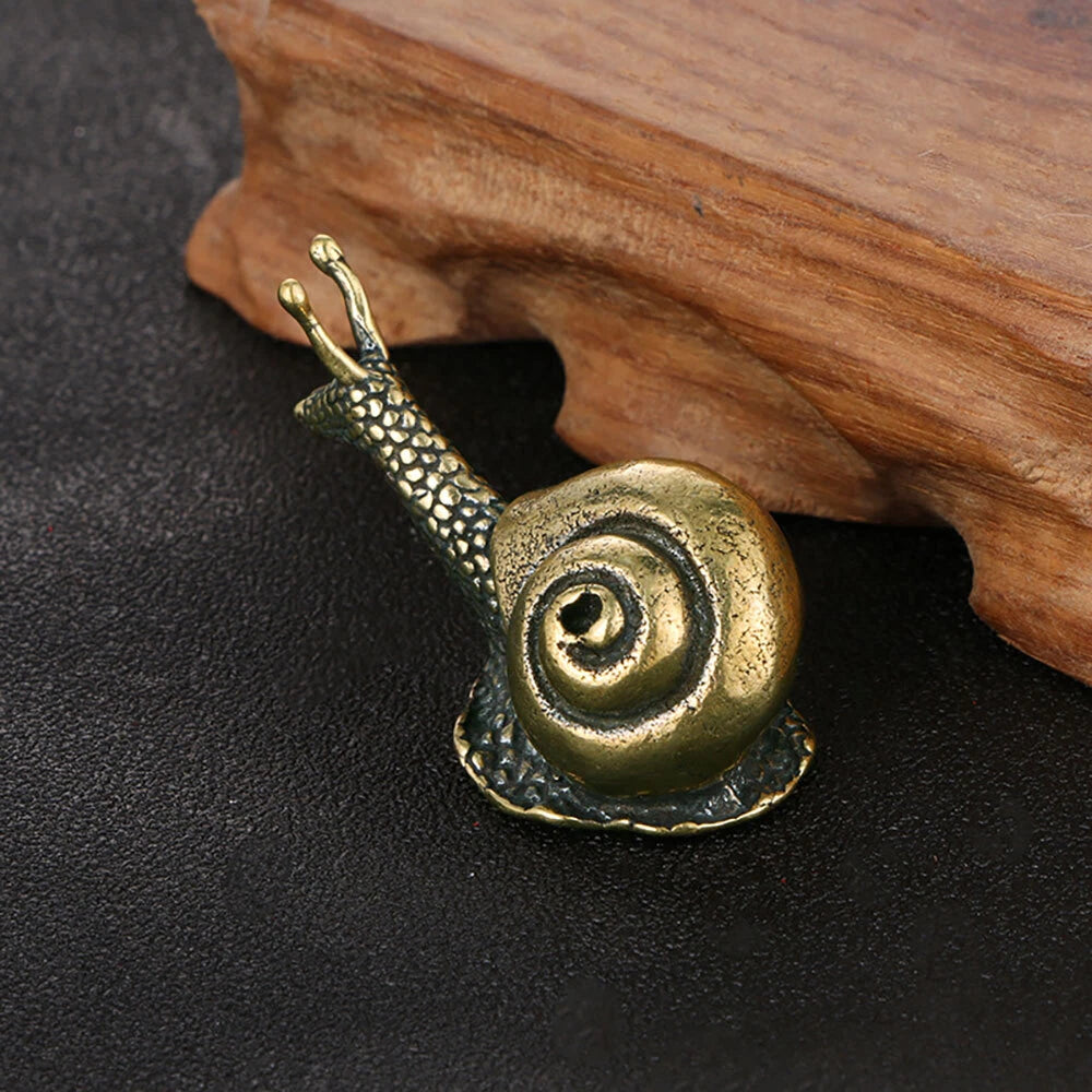 Solid Brass Snail Figurines for Home Office Decoration