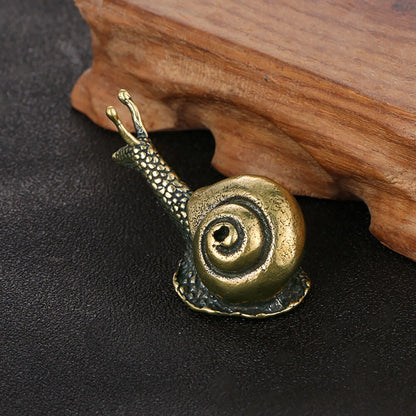 Solid Brass Snail Figurines for Home Office Decoration