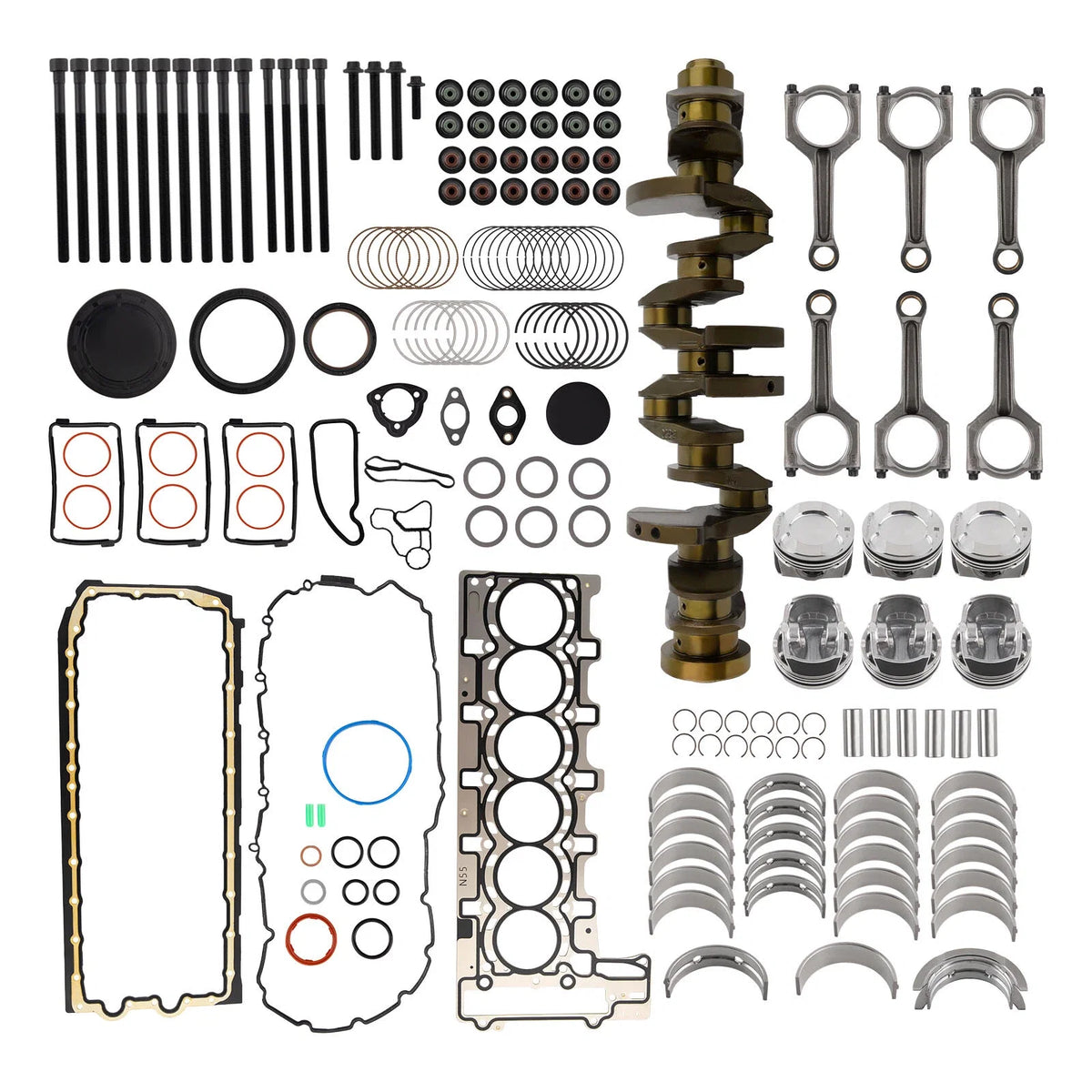 Engine Overhaul Rebuild Kit with Crankshaft & 6X Connecting Rods for BMW (N55)