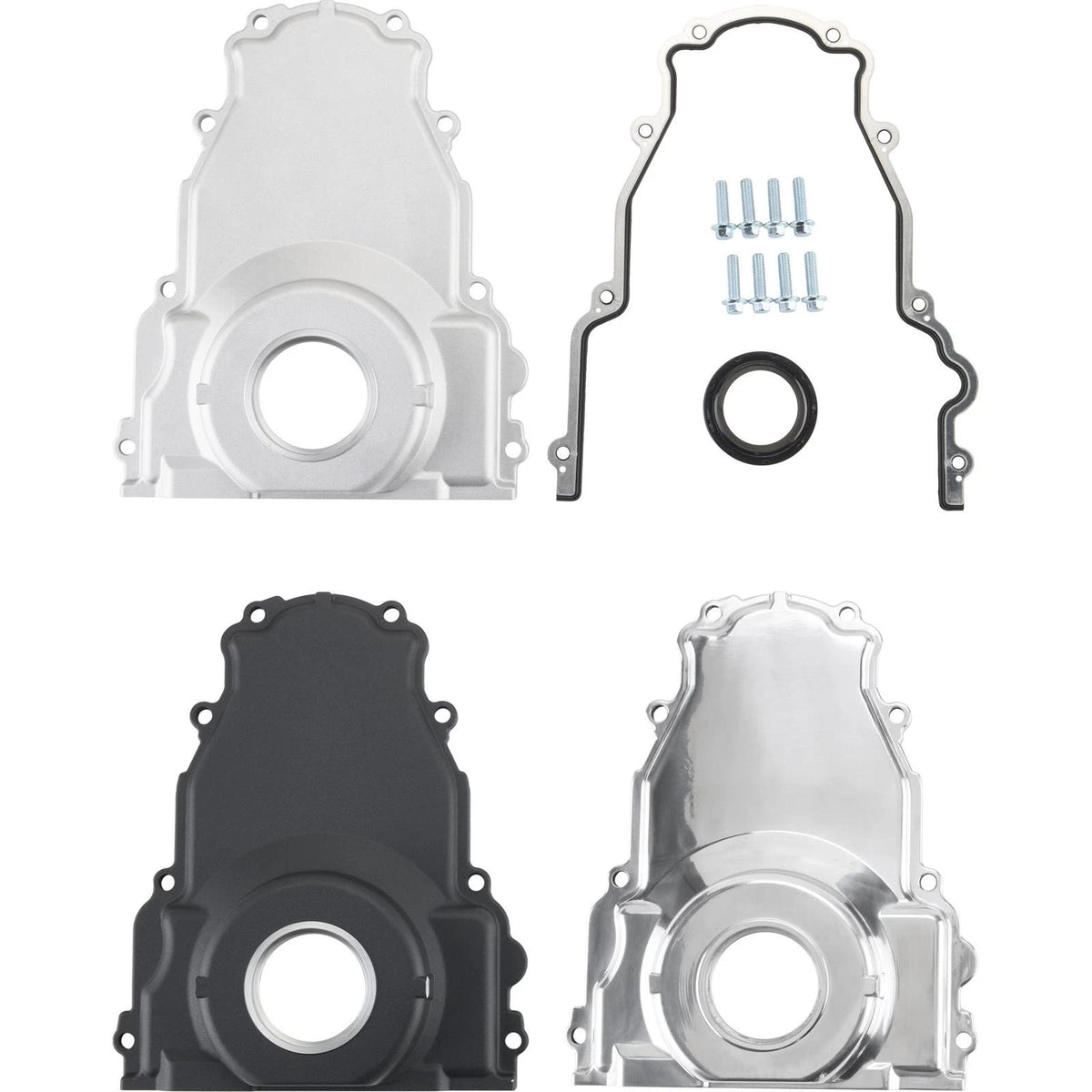 LS Gen 3 Timing Cover 6061 Aluminum with Gasket/Hardware Polished for Chevrolet (1997–2002)