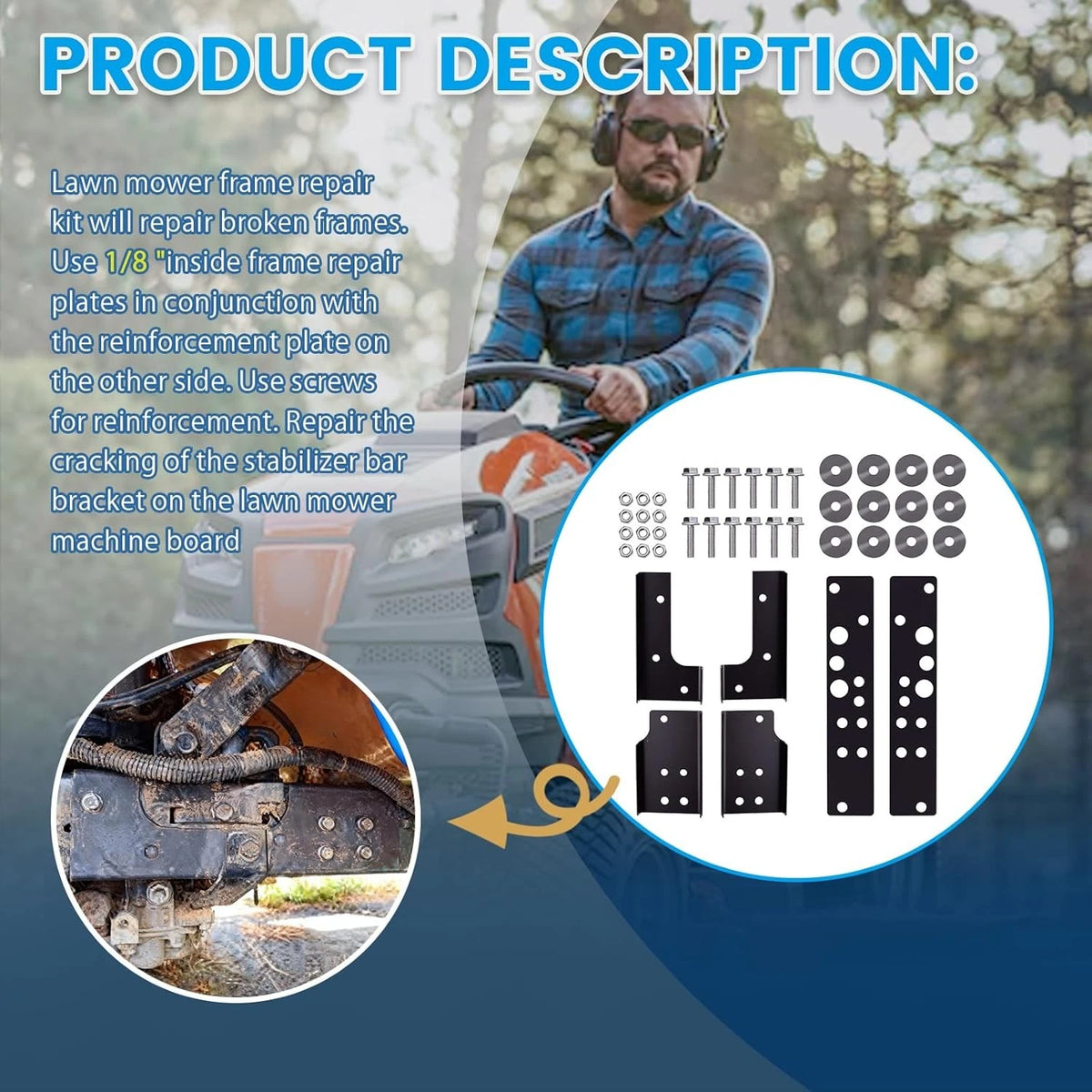 Mower Frame Repair Kit for Husqvarna, Poulan, Ariens, Craftsman