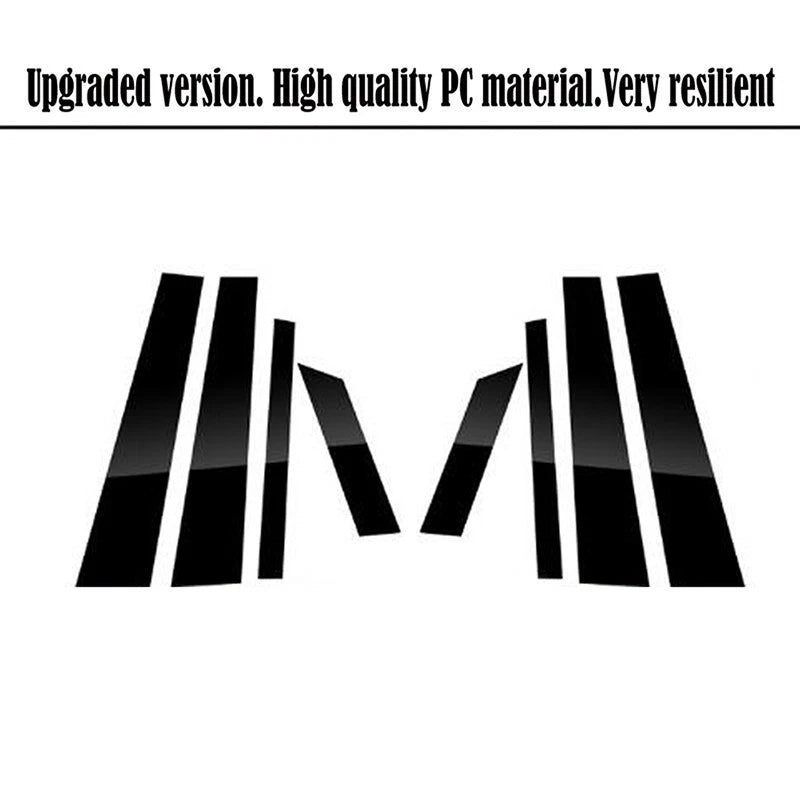 8pc Black Exterior Pillar Posts Stickers for Hyundai Creta Ix25 (2014–2019)