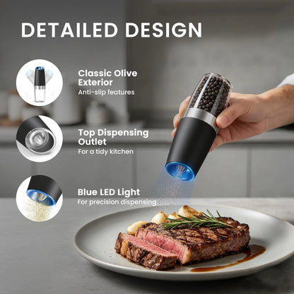 Electric Salt and Pepper Grinder Set for Kitchen (Battery Operated)
