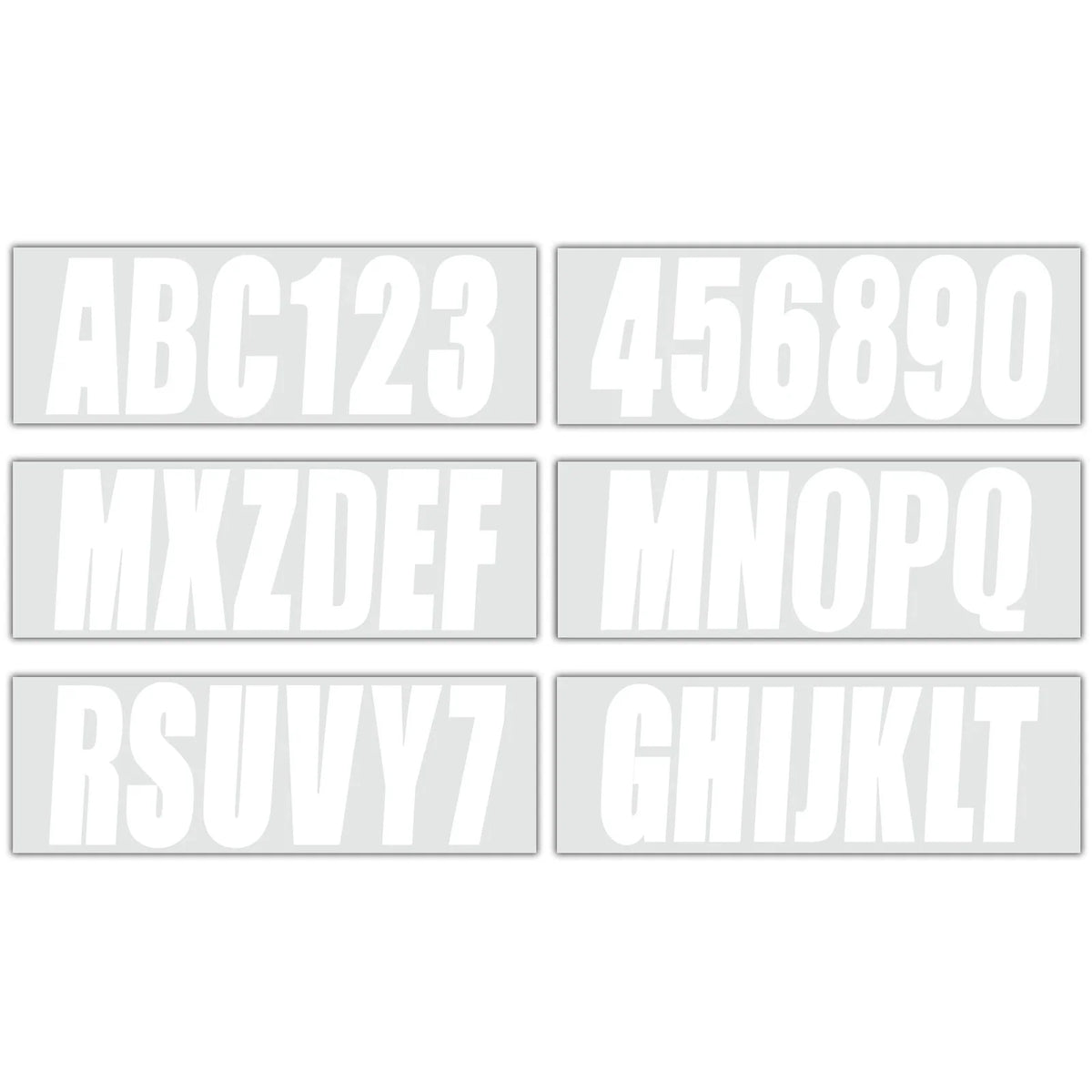 Set of 4 White PWC ID Numbers Decals Registration Stickers (0-9, A-Z)