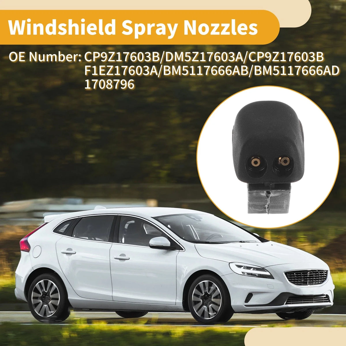 2X Front Windshield Washer Nozzle for Ford Focus MK3 (2012–2018) CP9Z17603B