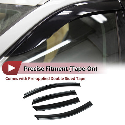 Set of 4 Window Deflectors for Nissan Sentra (2013–2019) Black Vent Visor
