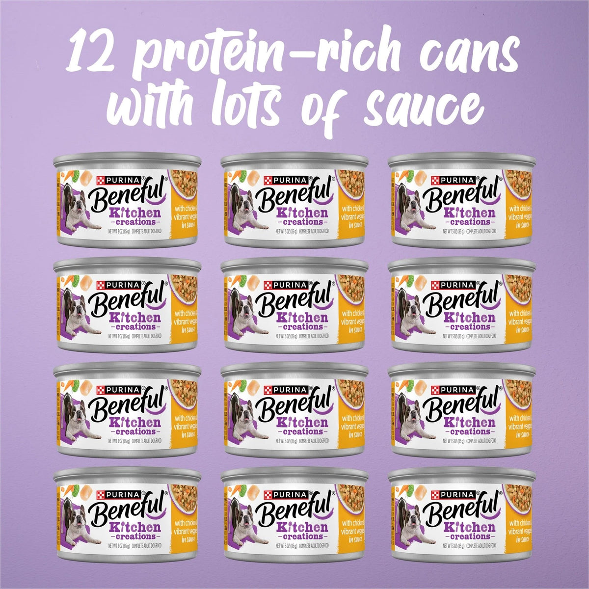 Pack of 12 Purina Beneful Kitchen Creations with Chicken 3 oz