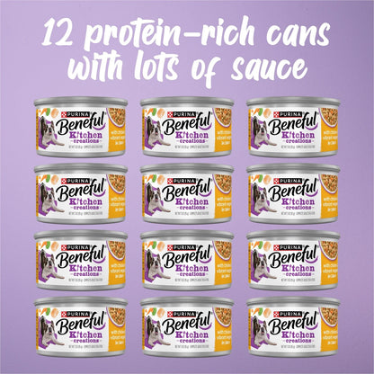 Pack of 12 Purina Beneful Kitchen Creations with Chicken 3 oz