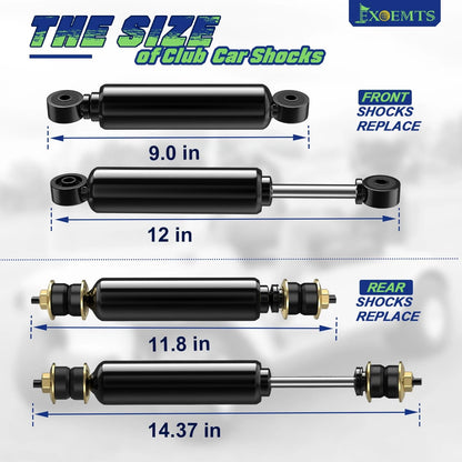 Front Rear Shocks for Club Car DS (1988–Present) - Black