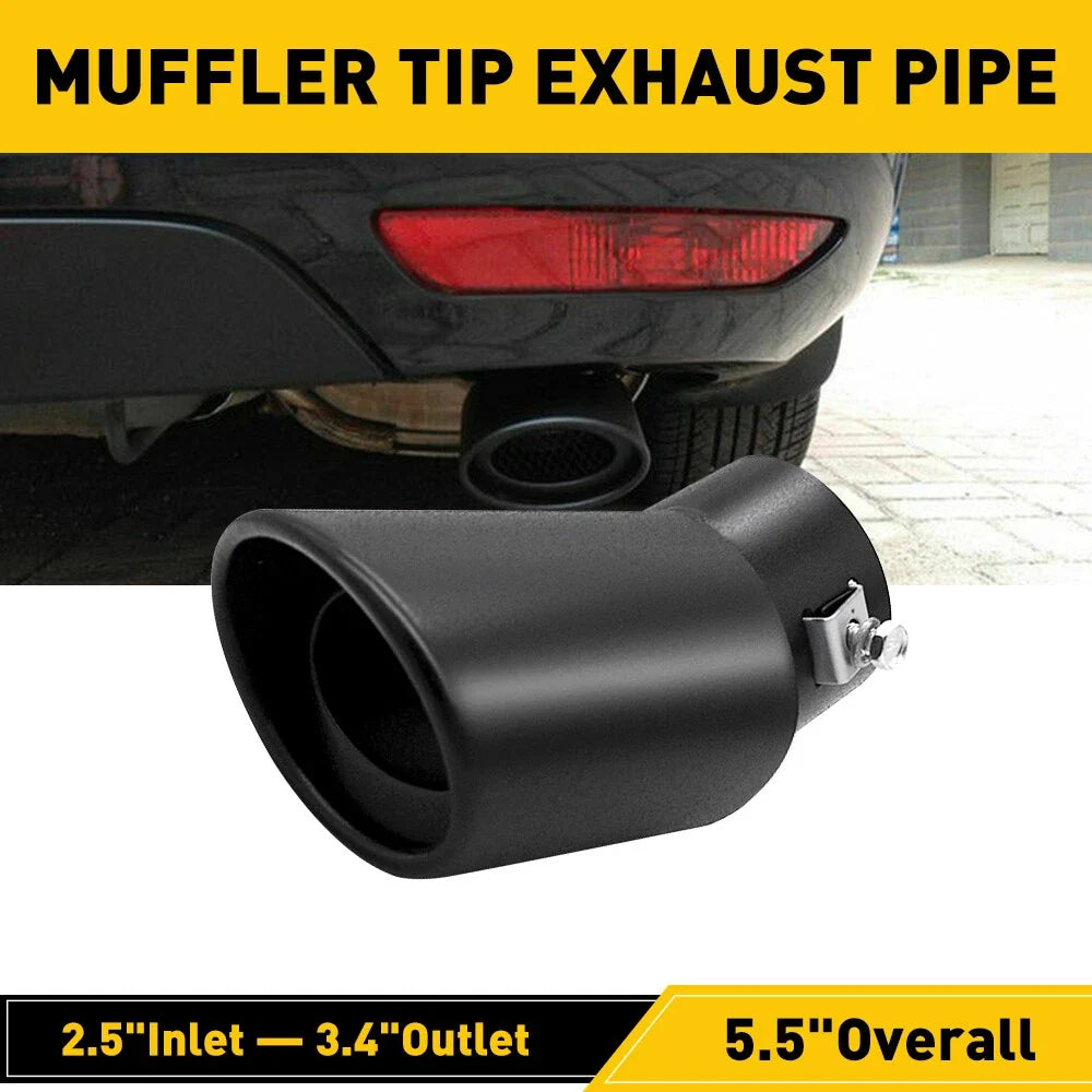 Chrome Stainless Steel Rear Exhaust Pipe Tail Muffler Tip for