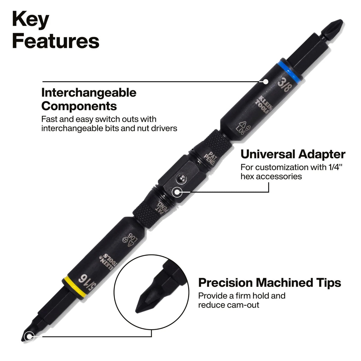 Multi-Bit Screwdriver/Nut Driver for Klein Tools (One Size)