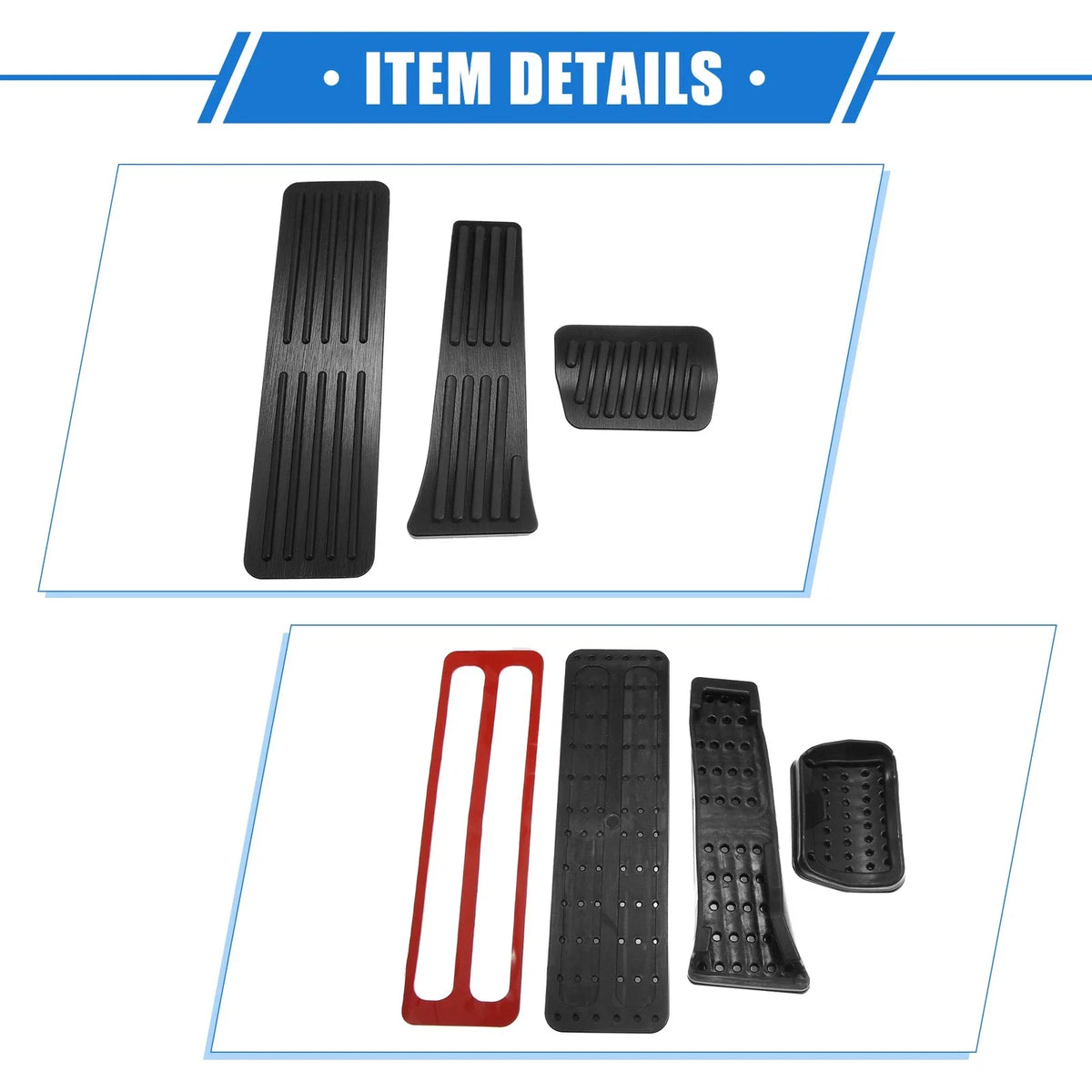3 Pcs Gas Accelerator Brake Foot Rest Pedal for Ford Explorer (2020–2023) Black