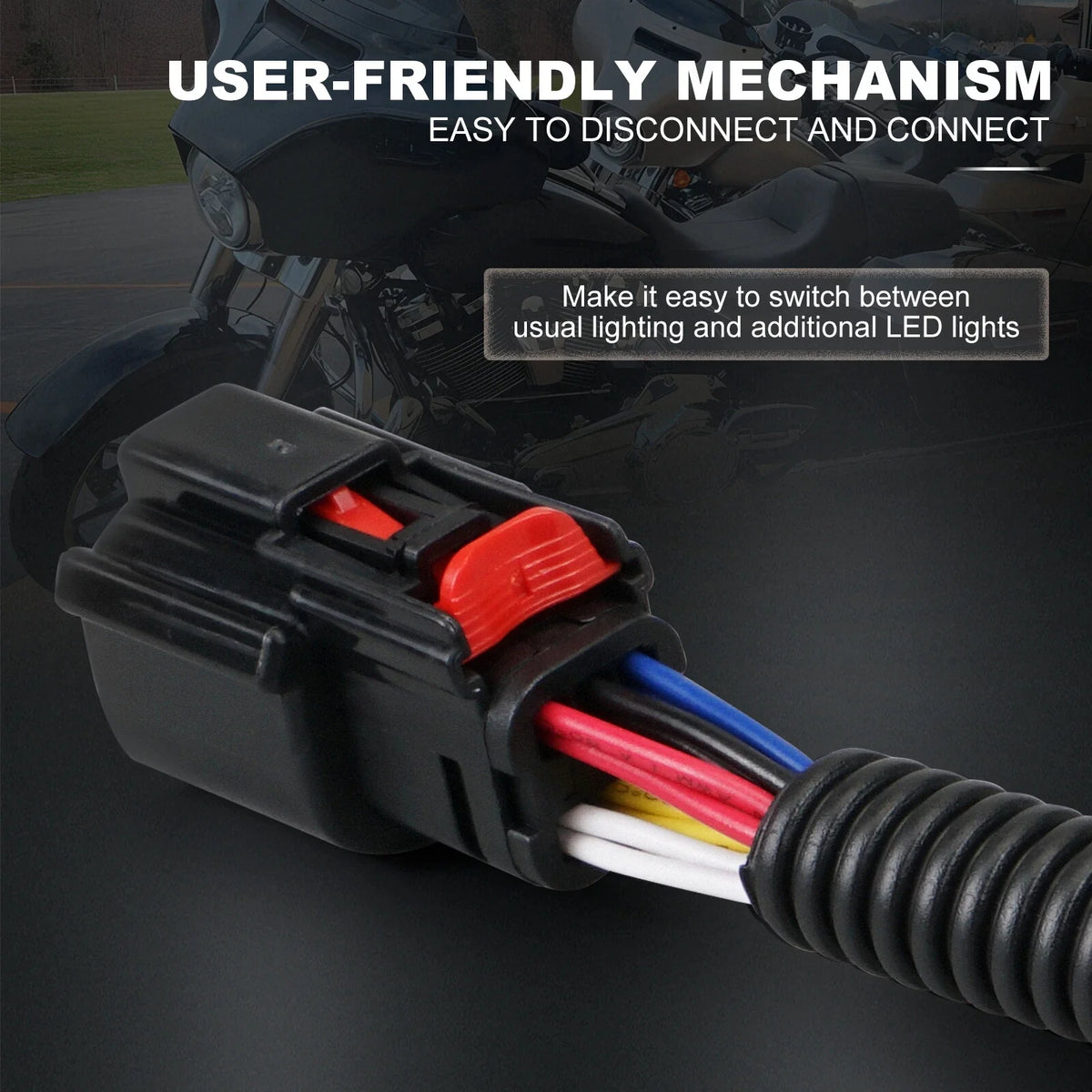 Y-Splitter Extension Light Cable Harness for Harley Street Glide (2014–2023)