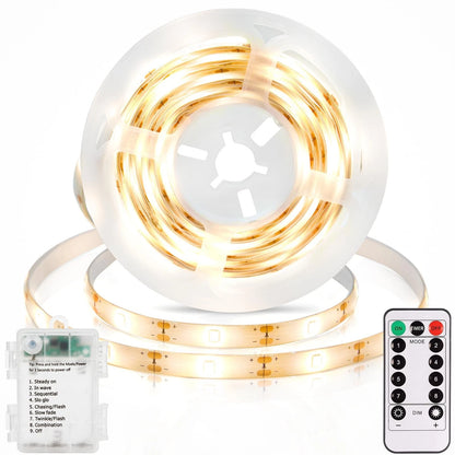 3.3FT Battery Operated Warm White LED Strip Lights