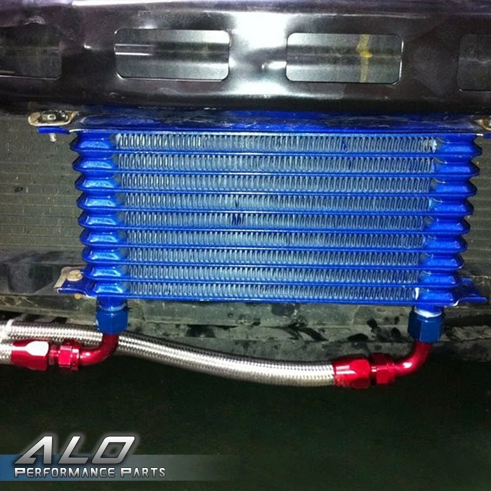 15 Row 10AN Aluminum Transmission Oil Cooler with 7" Cooling Fan