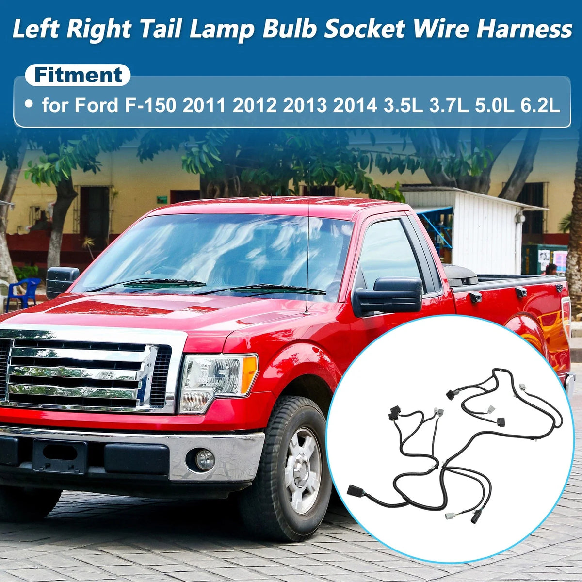 Rear Tail Light Socket Wiring Harness for Ford F-150 (2011–2014) BL3Z-13A409-B