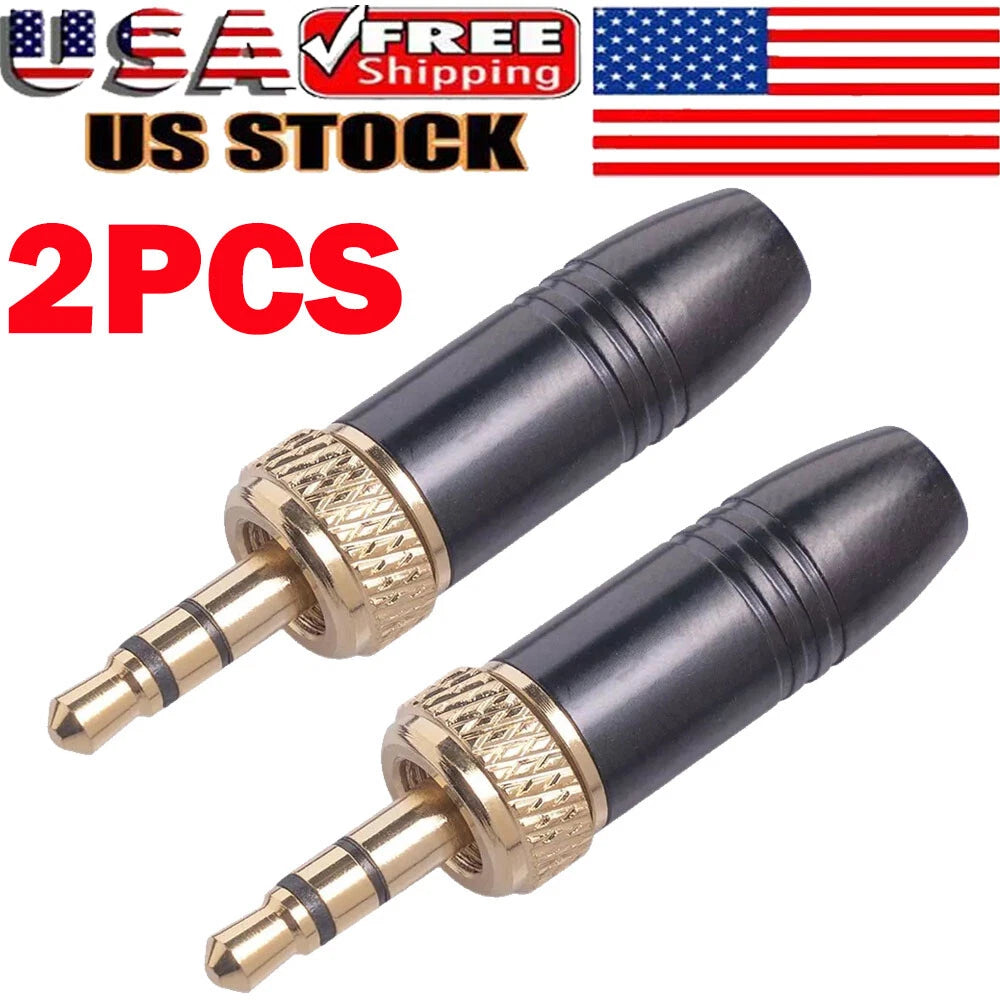 2X 3.5mm Stereo Plug Connectors for Sennheiser Wireless Microphone