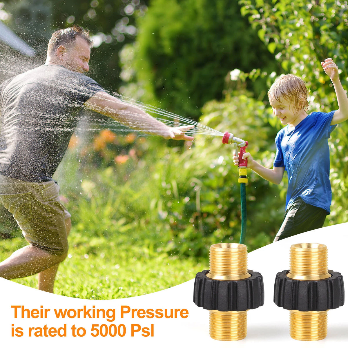 2X M22-14mm Quick Connect Hose Adapter for Pressure Washer (5000PSI)