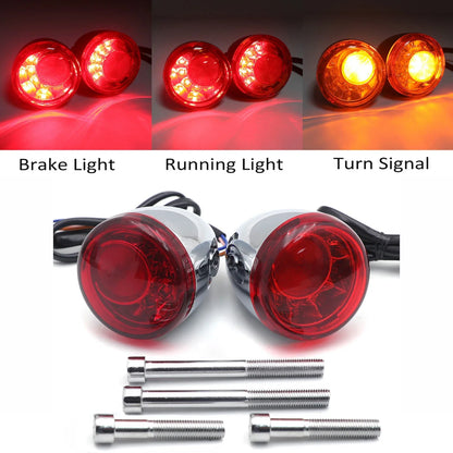 Red Rear LED Run Brake Turn Signal Indicator for Harley FXDB FXDWG (2002–2008)