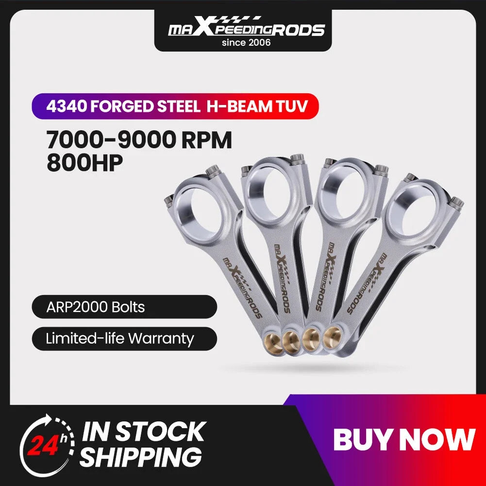 Forged Racing Connecting Rods for Lotus TC Engine (600HP, ARP 2000)