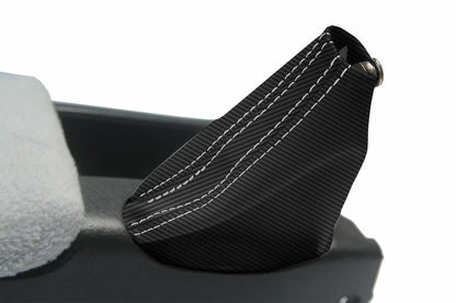 E Brake Boot Cover for Nissan Skyline R32 (1989–1993) Carbon Fiber White Stitch