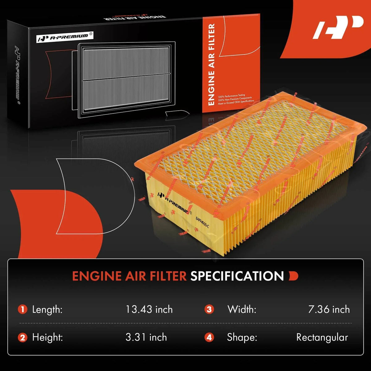 2X Engine Air Filter for Ford F-250 F-350 F-450 F-550 Super Duty (1999–2003)