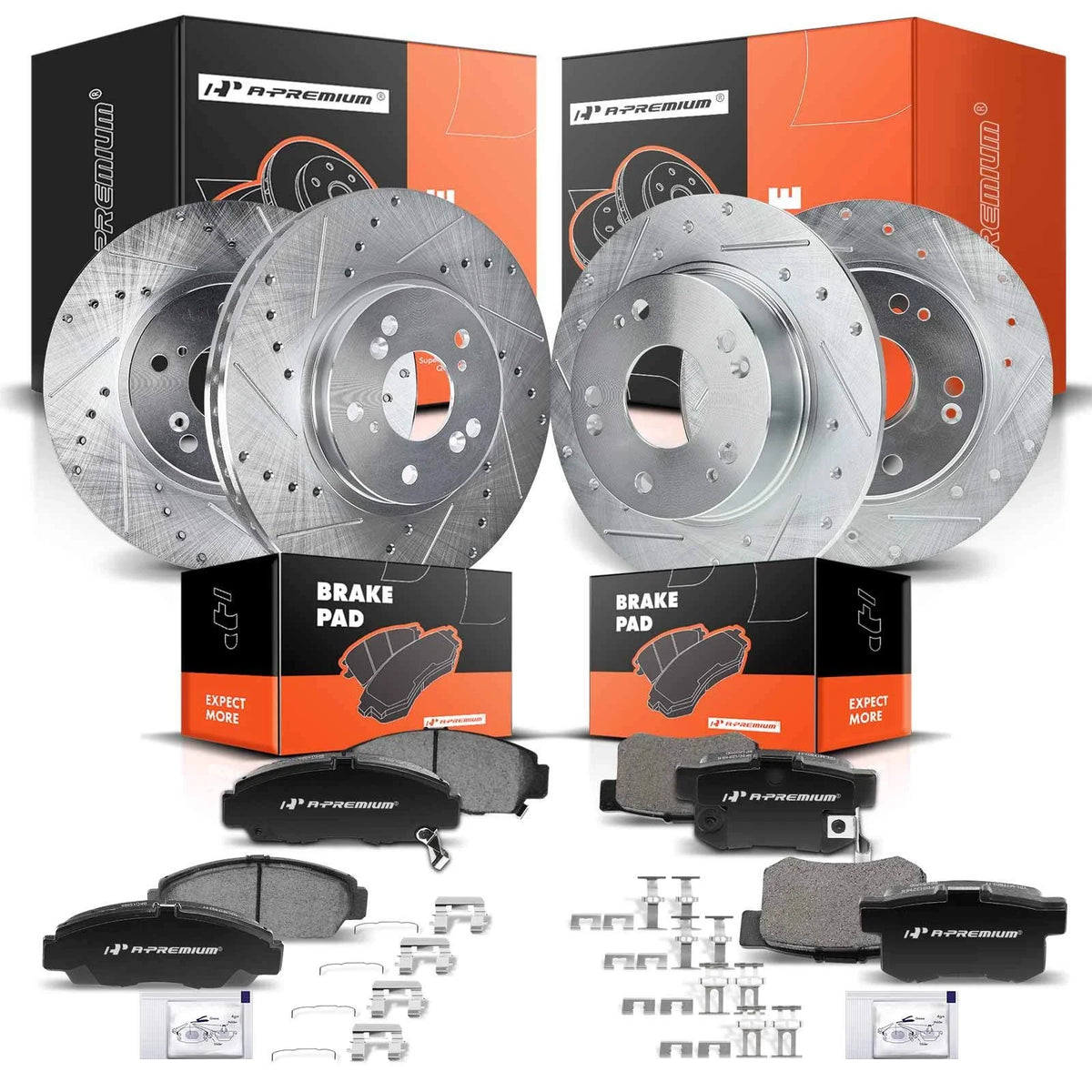 Drilled Brake Rotors & Ceramic Pads for Honda Accord TSX (2003–2008)