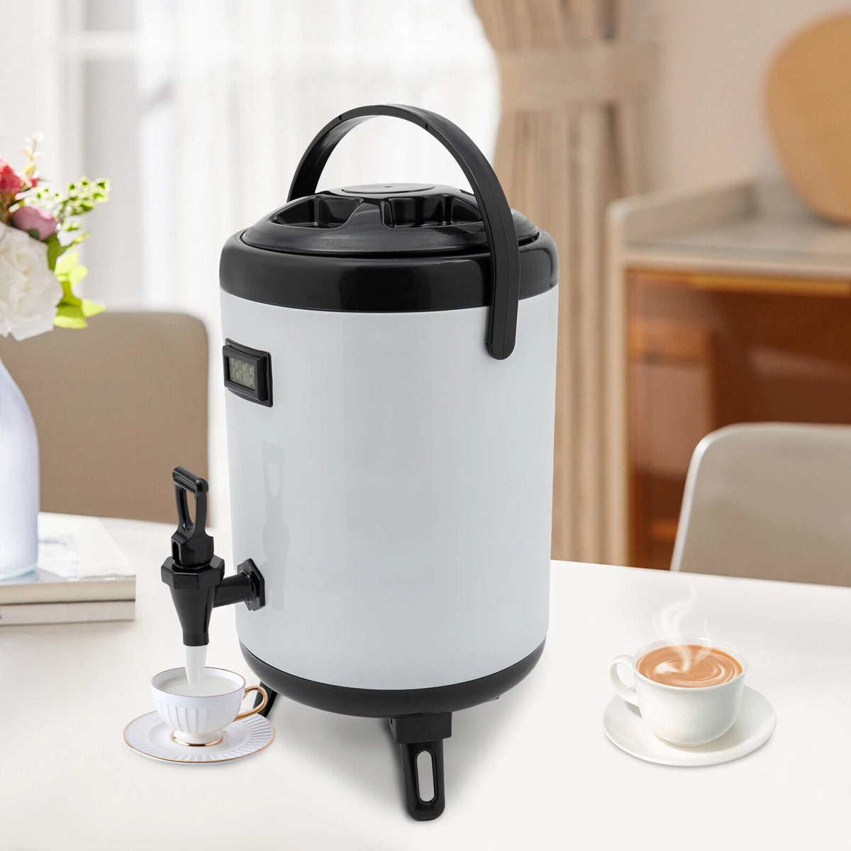 Insulated Beverage Dispenser for Coffee Tea Hot & Cold Water