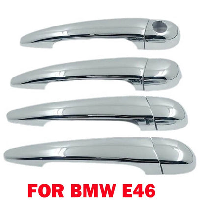 Set of 4 Chrome Exterior Door Handle Covers for BMW E46 (1998–2005)