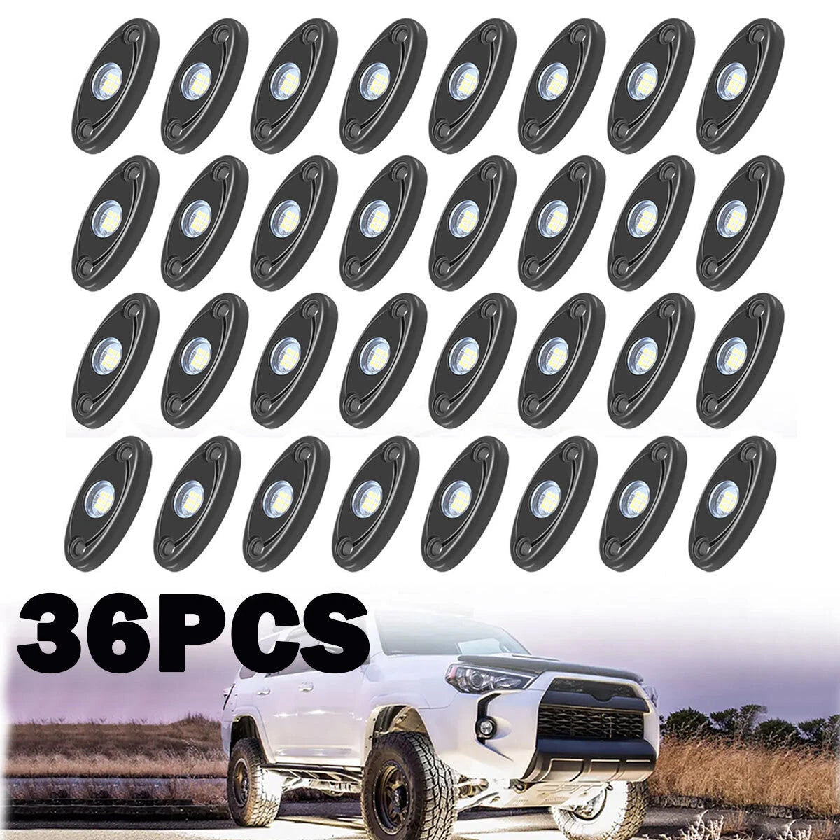 36PCS White LED Rock Lights for Jeep (Offroad, Truck, UTV, ATV)