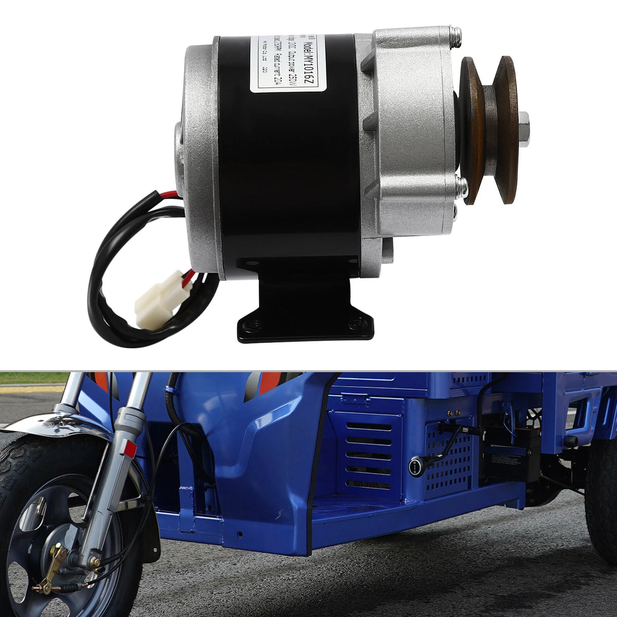 12V 250W Electric Brushed Motor with Belt Pulley for E-Scooter Bike