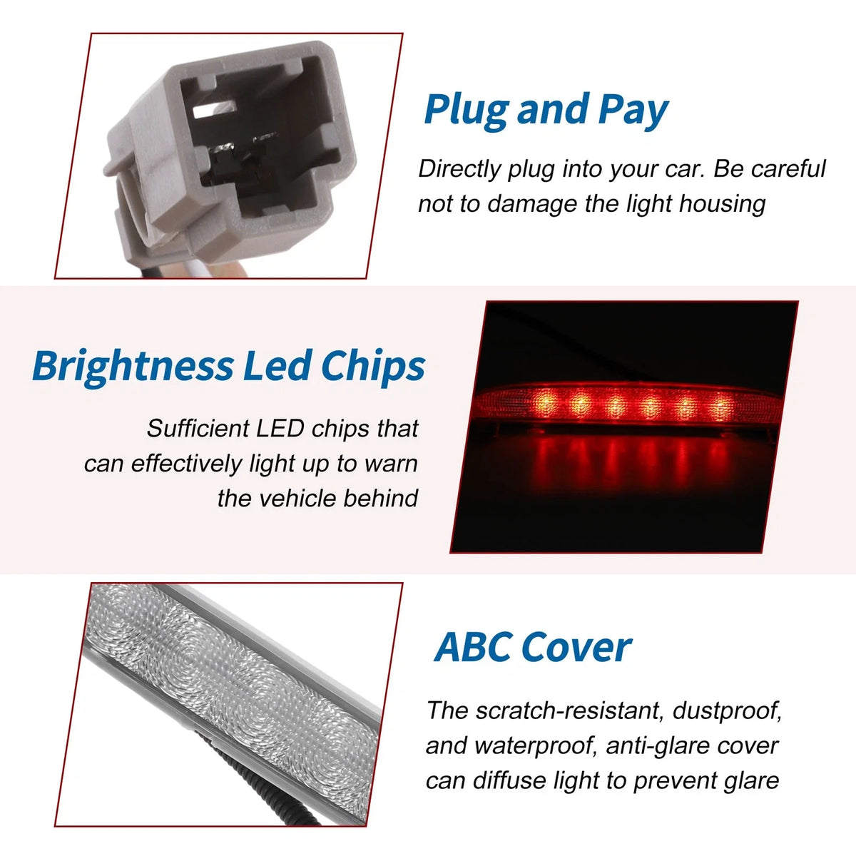 White LED Third Brake Light for Honda Civic EX 2 Door Coupe (No. 34270SVAA01)