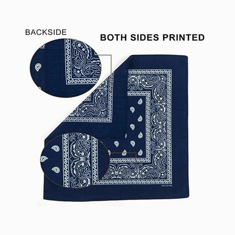 1-2 Pcs Bandana for Face Mask (100% Cotton, Paisley Print)
