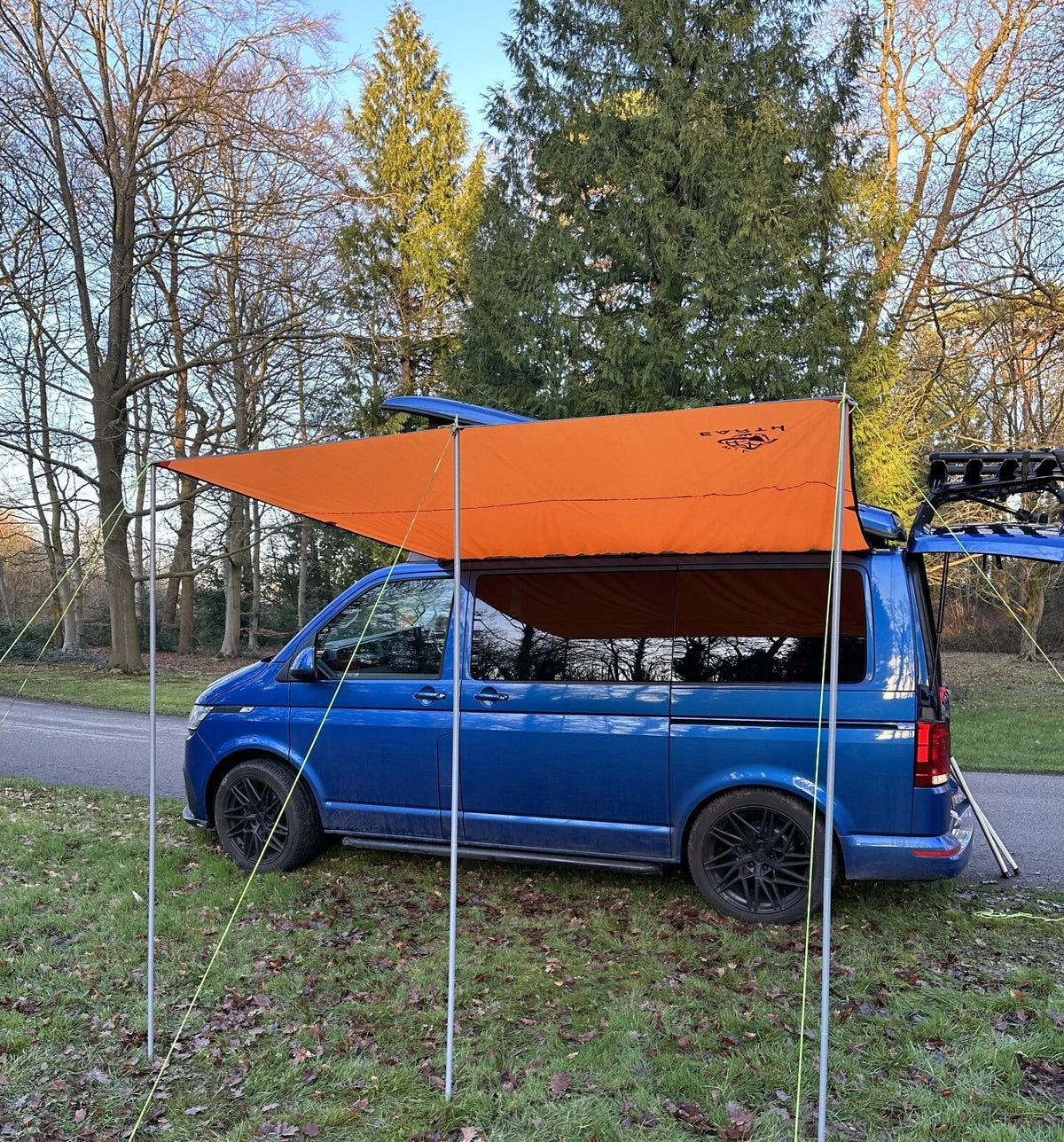 2X Orange Awning Canopy for Campervan Caravan (2.4m x 2.4m)