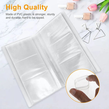 2Pcs Transparent Clear Earring Storage Book with Bag