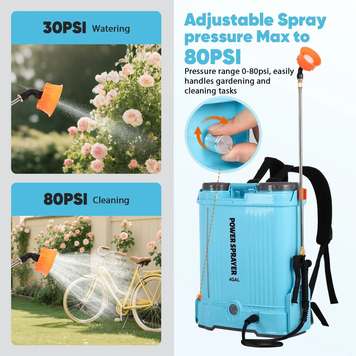 4.2 Gallon Battery Powered Backpack Sprayer for Weed Control