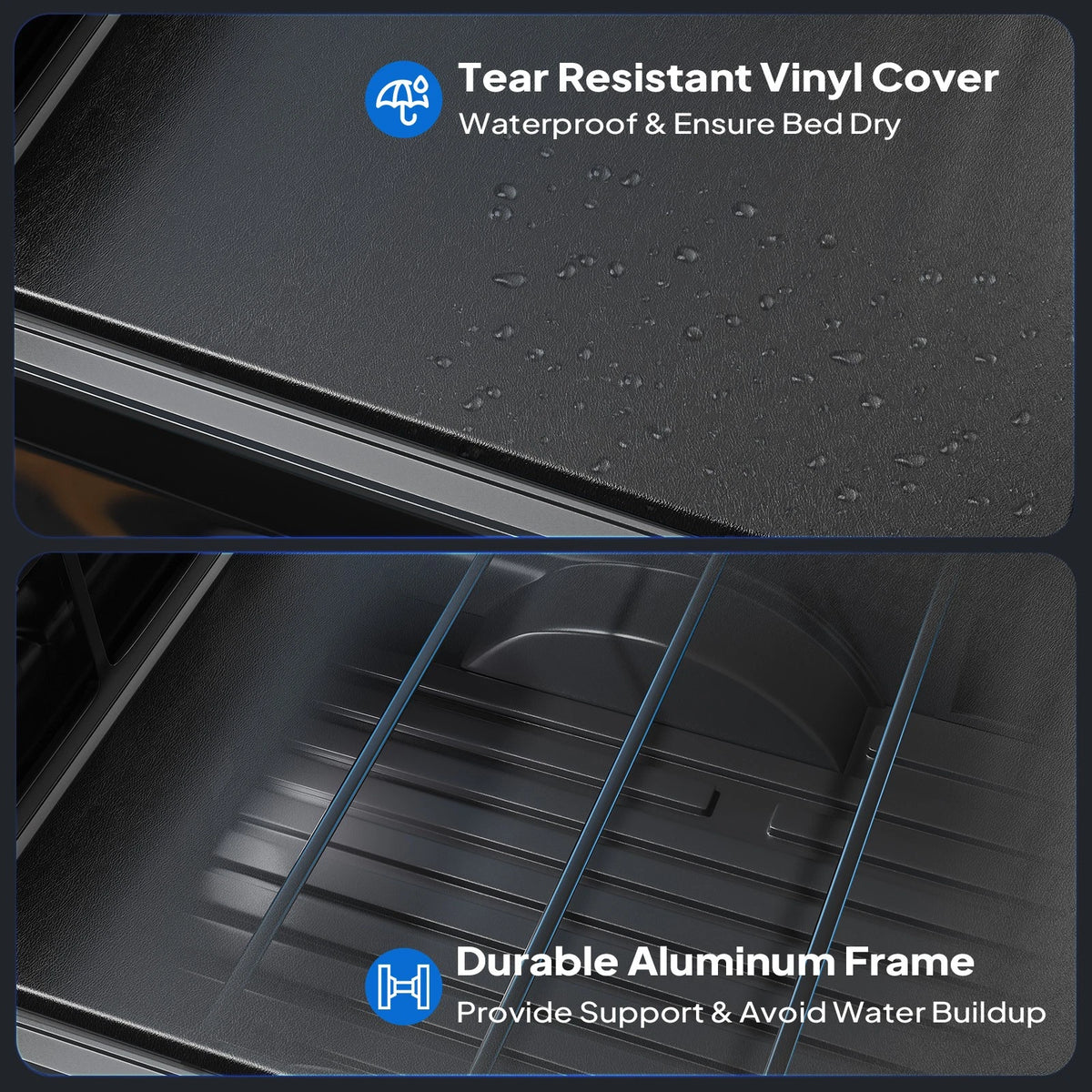 5.5FT Soft Roll Up Tonneau Cover for Ford F150 (2015–2025) GT-0048