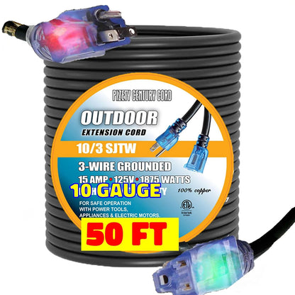 50 ft 10 Gauge Power Extension Cord 10/3