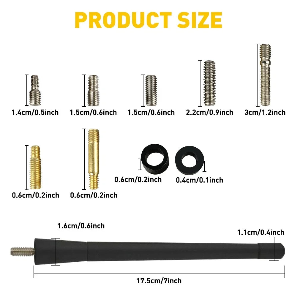 7" Short Black Antenna Mast for Ford F-150 (1980–2008)