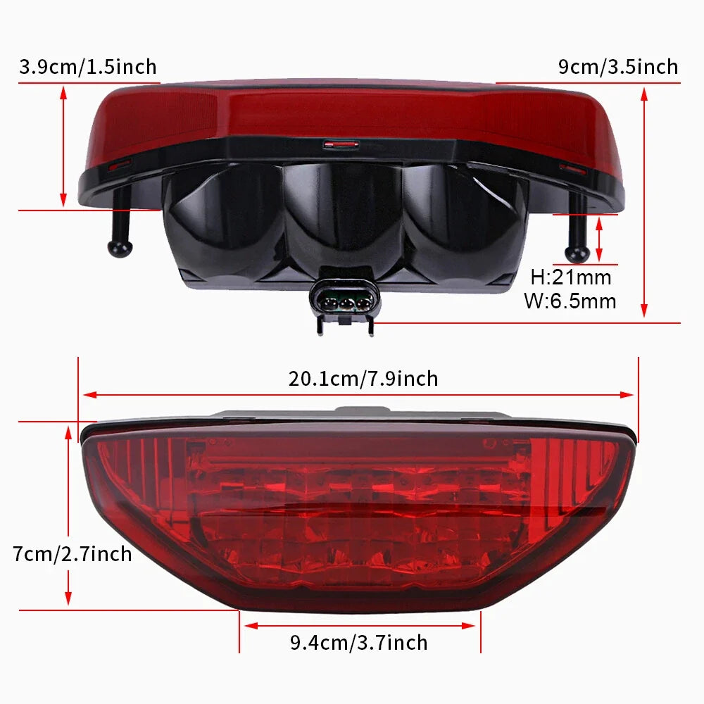 Rear Tail Light for Honda Rancher 420 TRX420 2x4 4x4 (2014–2021) Red