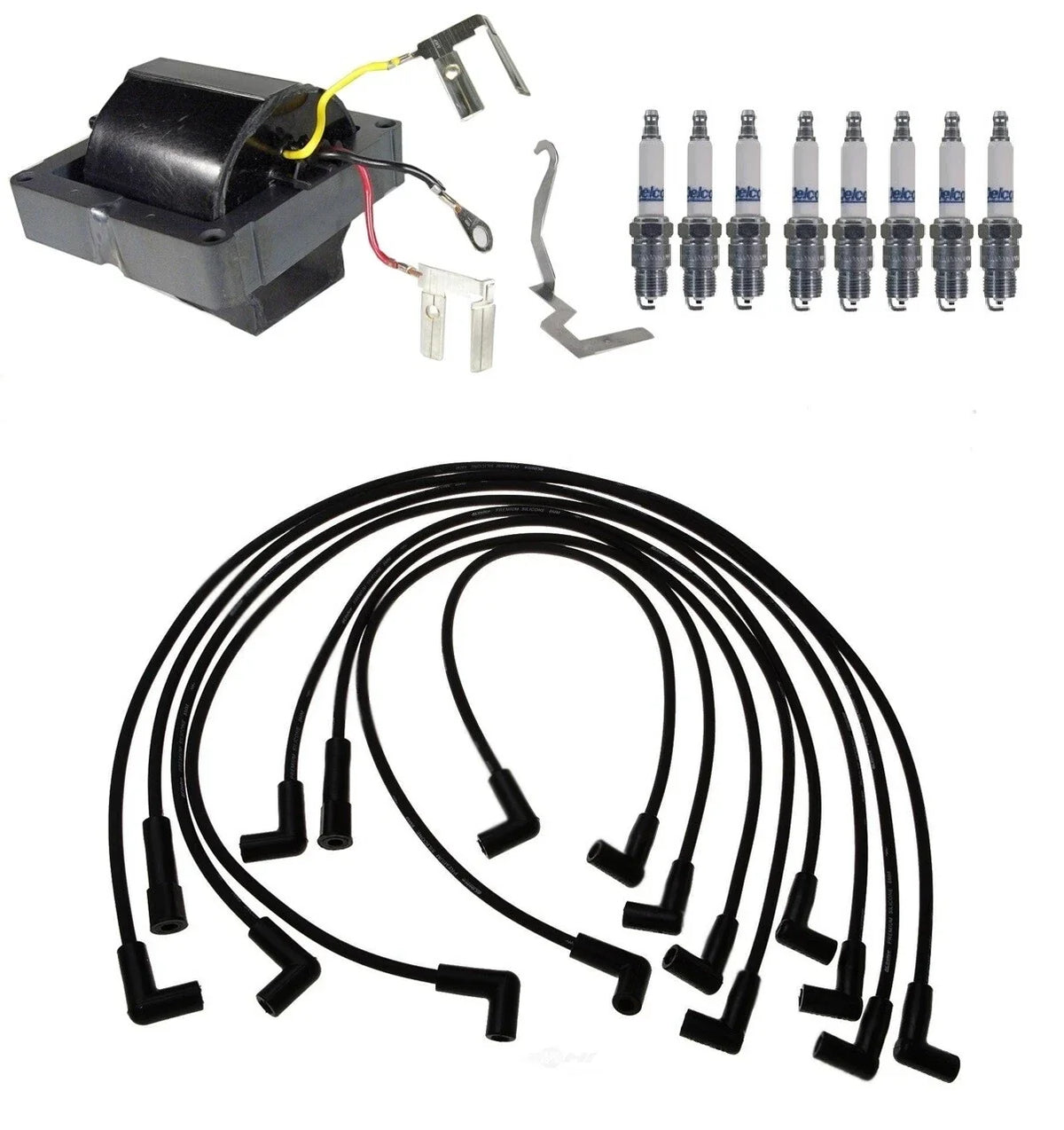 Ignition Wires & 8 Spark Plugs Kit for Chevy K10, Suburban, C20 (1973–1991)