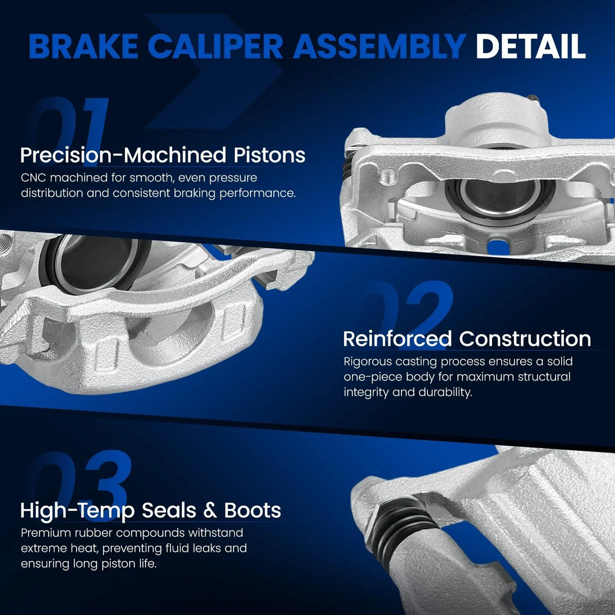 Front Brake Calipers Set of 2 with Brackets for Honda Civic (2012–2015)