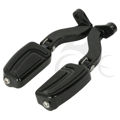 Black Rear Passenger Foot Pegs for Harley Road Street Glide (1993–2022)
